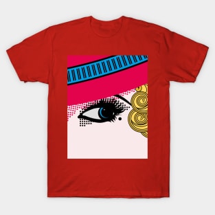 Pop Art Cartoon Girl Eye Red Hat Vintage 1930's T-Shirt